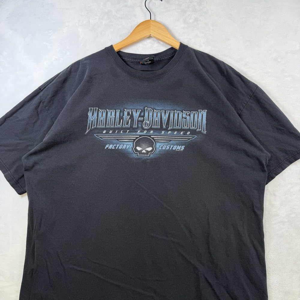 Harley-Davidson Men's Slasher Skull Short Sleeve Crew-Neck T-Shirt - Black 2XL